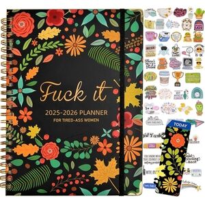 F*ck it Planner Calendar 2025-2026 - Weekly & Monthly Swear Notebook for Goals P